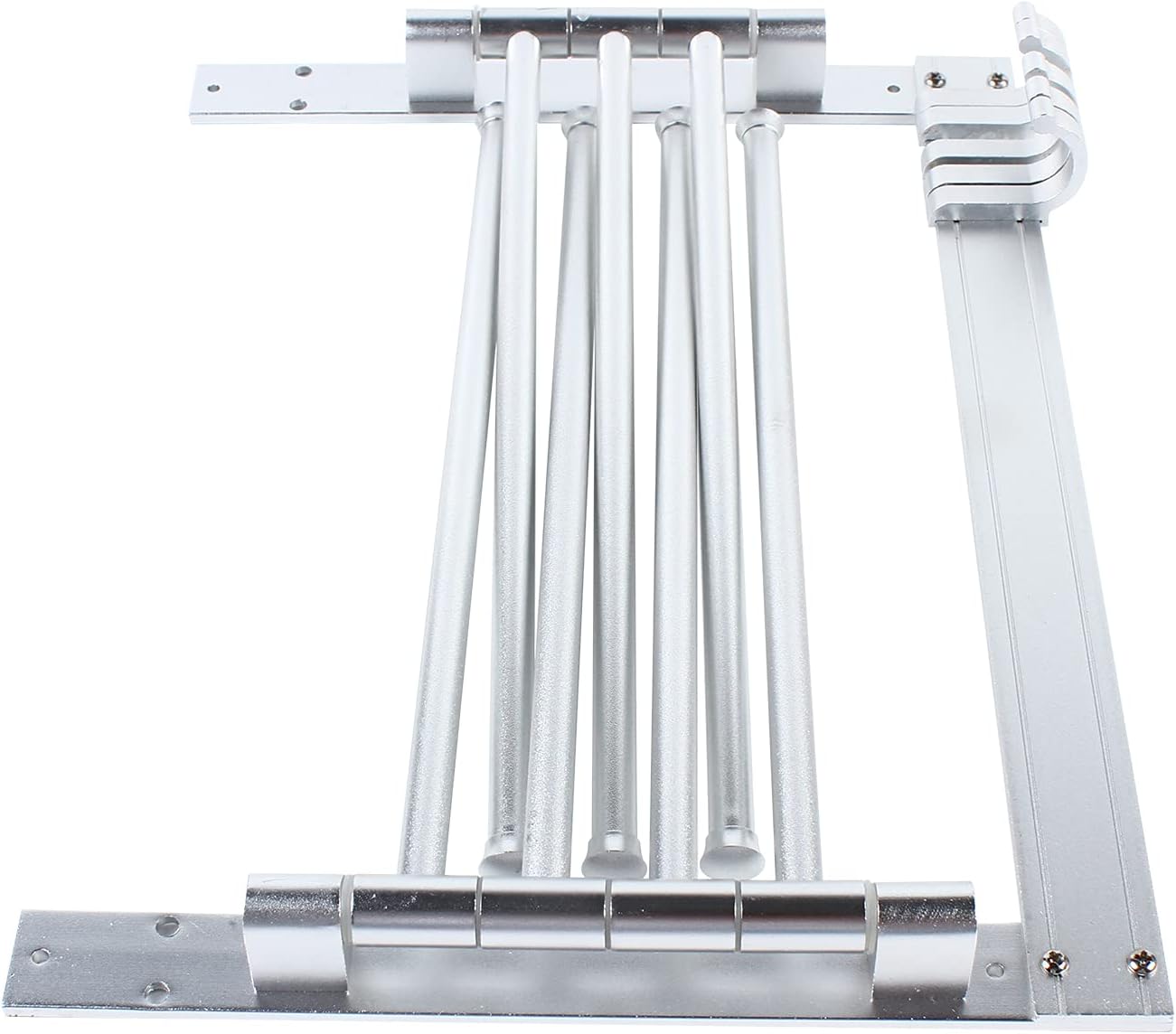 Laundry Clothes Drying Rack, Wall Mounted Swivel Towel Rack with Hooks and Swing Arms, Space Saver in Laundry Room and Bathroom, Space Aluminum