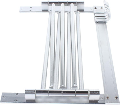 Laundry Clothes Drying Rack, Wall Mounted Swivel Towel Rack with Hooks and Swing Arms, Space Saver in Laundry Room and Bathroom, Space Aluminum