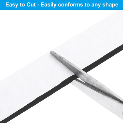 PATIKIL Weather Stripping Door Seal Strip, 3/8 Inch x 1/4 Inch x 32 Ft Self Adhesive Soundproof High Density Foam Tape Insulation for Door Window Air Conditioning, White - Colors B
