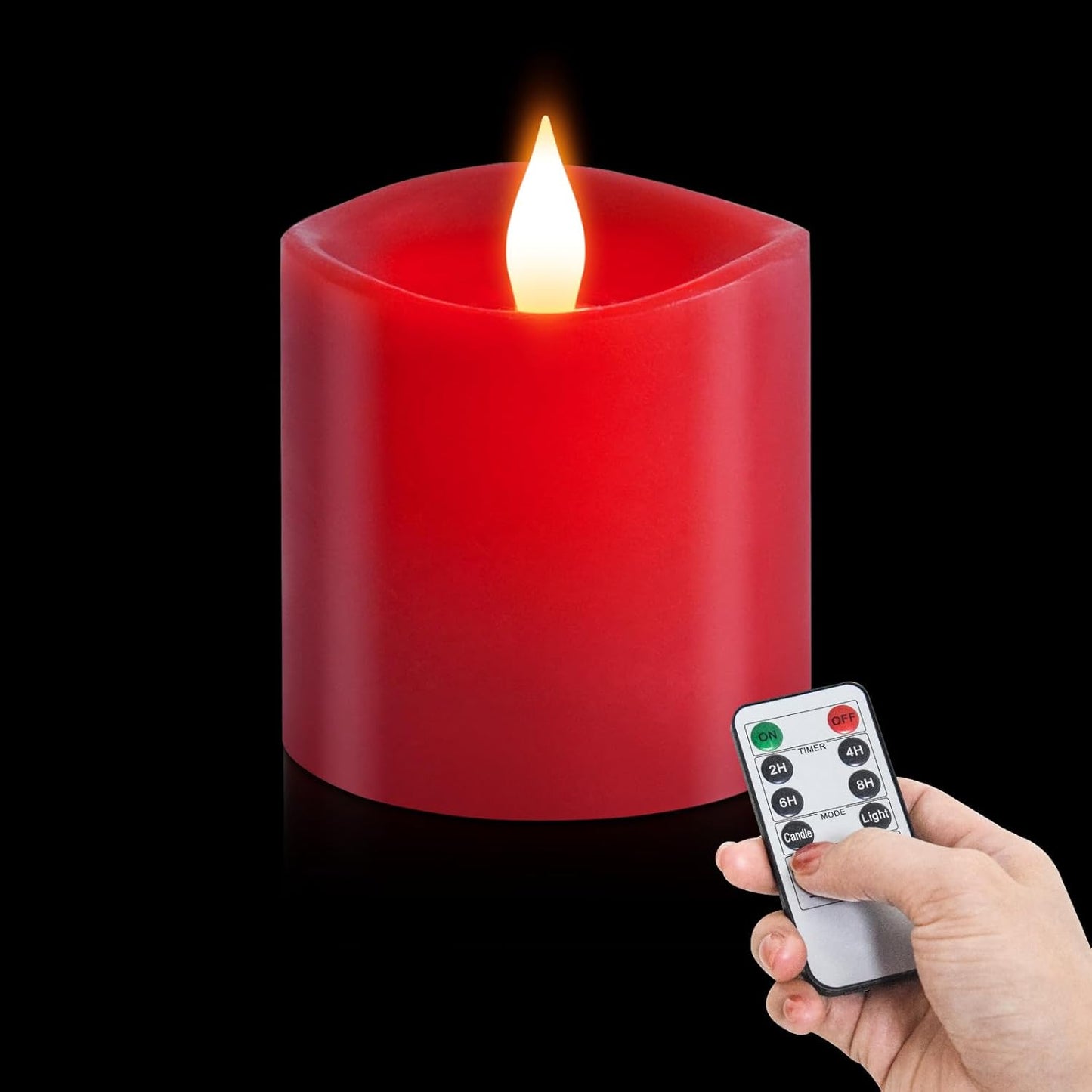 3x4 Flickering Flameless Candles Set of 3,Real Wax Pillar LED Candles,with Timer,4 inch Flameless Candles with Remote,for Party Wedding Holiday Home Decor,Ivory
