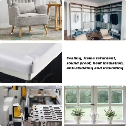 ToLanbbt White Door Window Weather Stripping Self Adhesive Foam Tape High Density Foam Sealing Strip Window Insulation Weatherproof Gasket Tape for Doors and Windows (1/2" W X 1/8" T X 16.5')