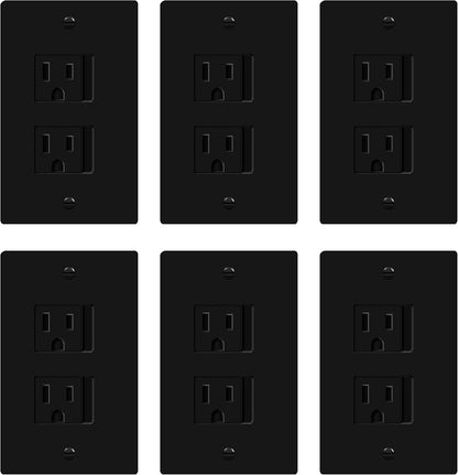 ENERLITES Child Proof Outlet Cover, Self-Closing, Fits Both Duplex and Decorator Outlet, Safety Design, Tamper-Resistant Socket Plug for Receptacle, Size 4.68" x 2.93", 8800-TR, White 6 Pack