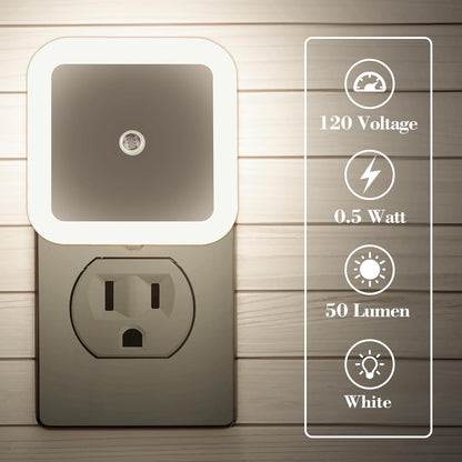 6 Pack Blue LED Night Light Plug in, Dusk to Dawn Sensor Automatic On and Off, Energy Efficient, Soft Glow Kids, Nursery, Bedroom, Bathroom, Hallway, Stairs, Kitchen