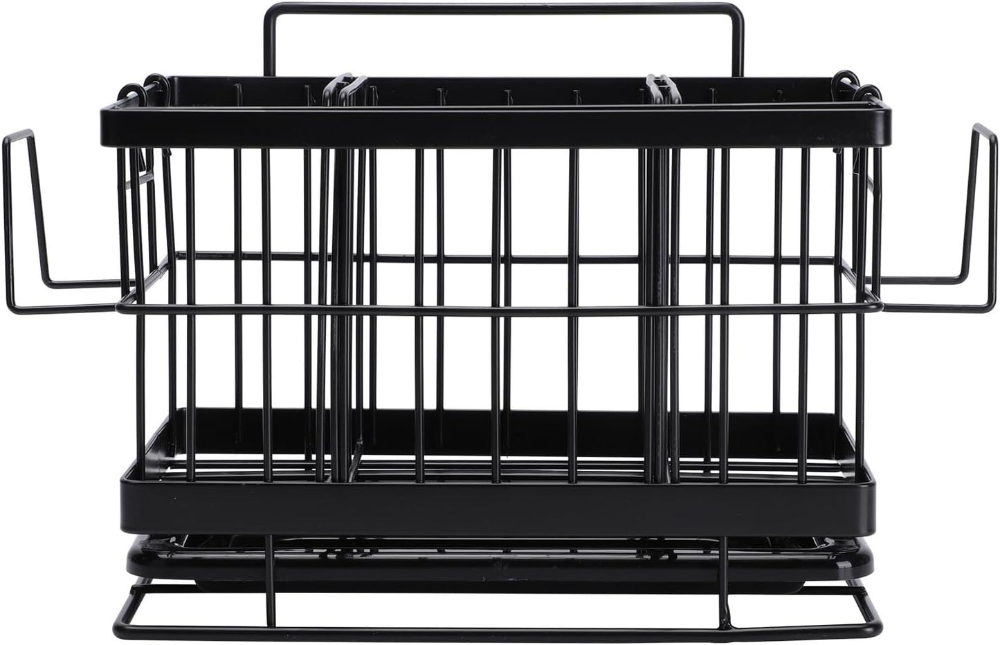 Outanaya Adjustable Stainless Steel Sponge Drain Shelf and Rag Storage Rack for Kitchen Sink, Black Wall-mounted Dish Cloth Holder with Drain Basket, 1pcs Kitchen Organizer for Cleaning