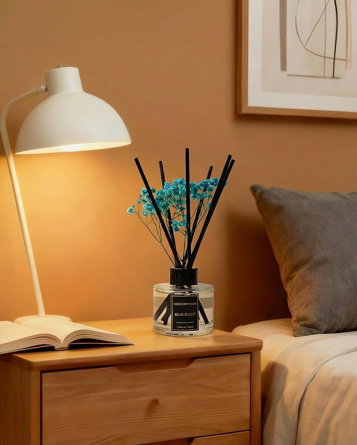 Reed Diffuser Set-Lemon Verbena Scent Fragrance Oil Diffuser with 6 Reed Sticks | Home & Bedroom Bathroom Decor,3.38 fl oz (100ml)