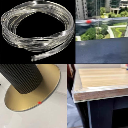 Clear Glass Guards PVC Edge Protector U-Shape Edge Gasket 16.4ft, Flexible Edge Covers Strip U Channel Protector Bumper, Glass Edge Guards For Sharp Furniture & Table Edges, Transparent(Wide 1(Wide 0.
