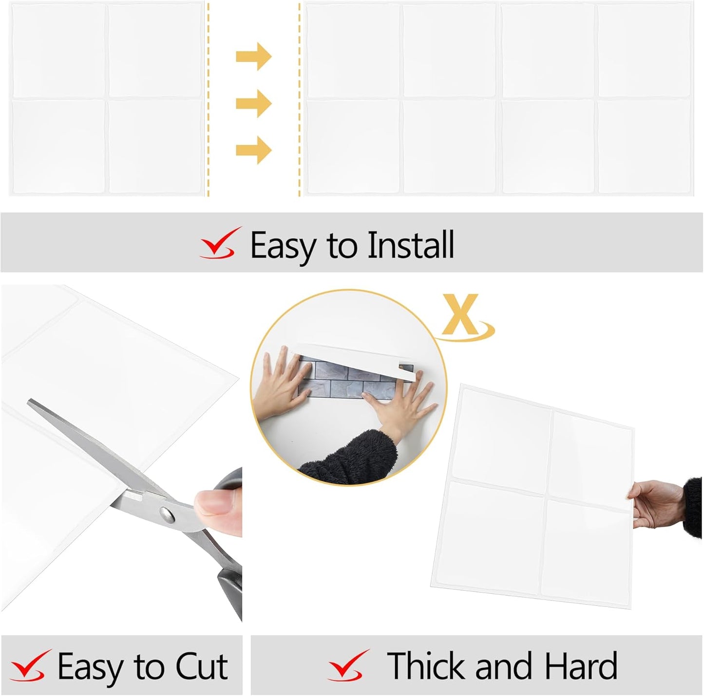 Yoillione Peel and Stick Backsplash for Kitchen: Self Adhesive Wall Tiles for Bathroom - Vinyl Thick Back Splash Tile (10, Light Coffee)