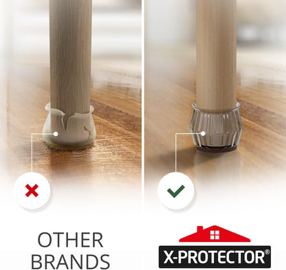 X-Protector Premium Felt Furniture Pads - 20 PCS 6 x 1/2" - Black Rectangular Pads with Tenacious Adhesive - Protects Hardwood, Laminate & Tile Floors