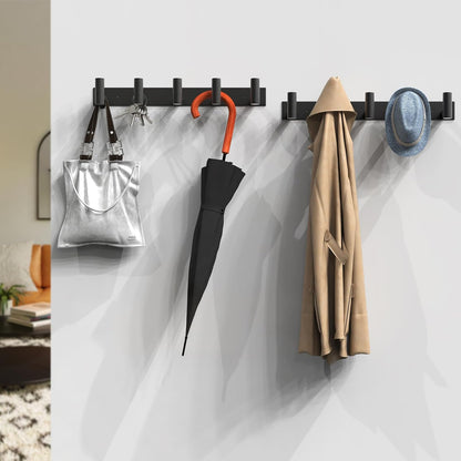 VAEHOLD Black Hat and Coat Wall Mount Rack - 3 Hooks for Robes, Bags, Keys, and Towels - Bathroom Towel Hanger Organizer (1 Pack)