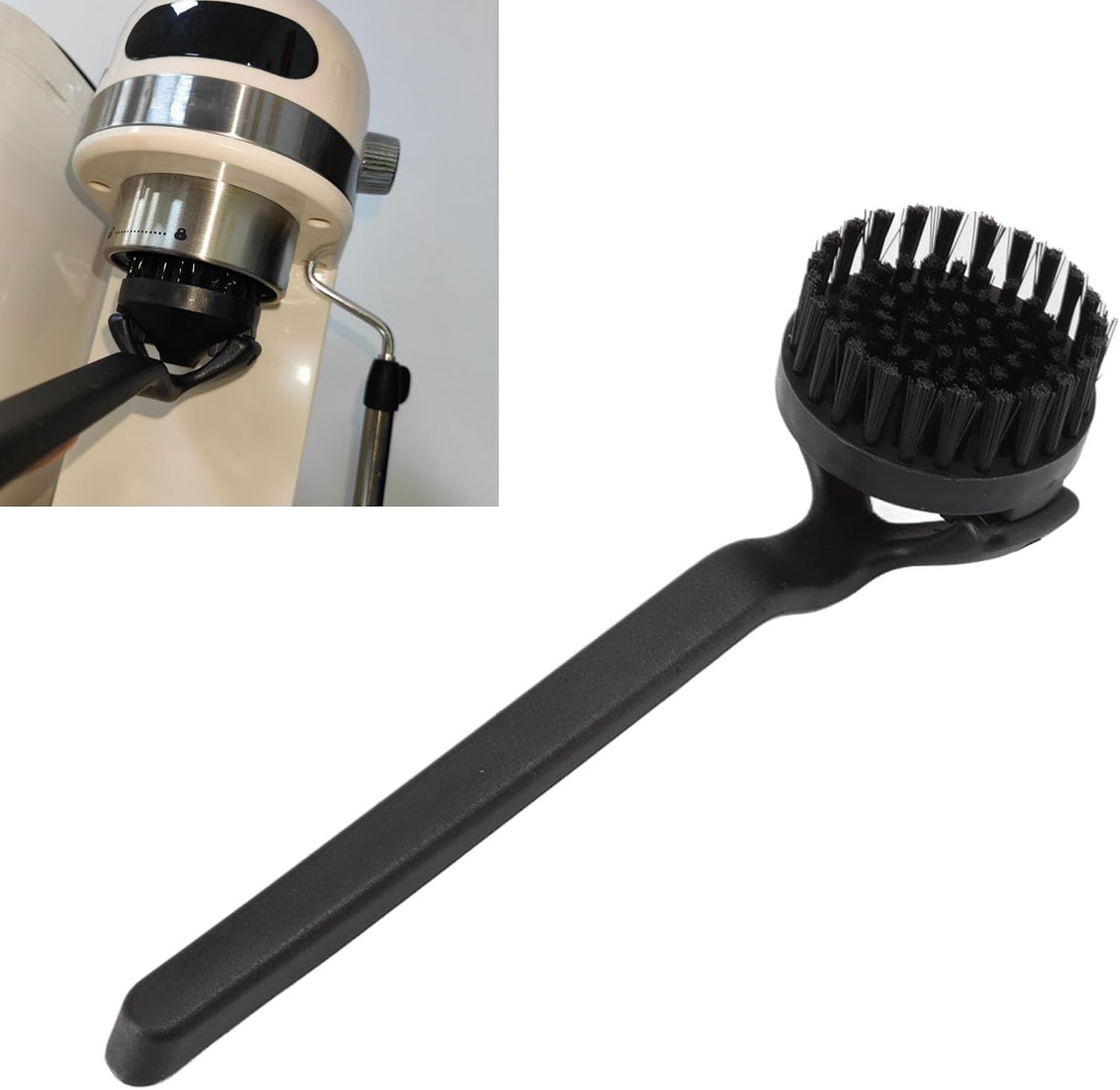 Topyond Espresso Coffee Machine Cleaning Brush, 360° Coffee Grinder Brush with Detachable Head, Nylon Bristles Barista Tool, Group Head Brush for 51mm 54mm Coffee Maker