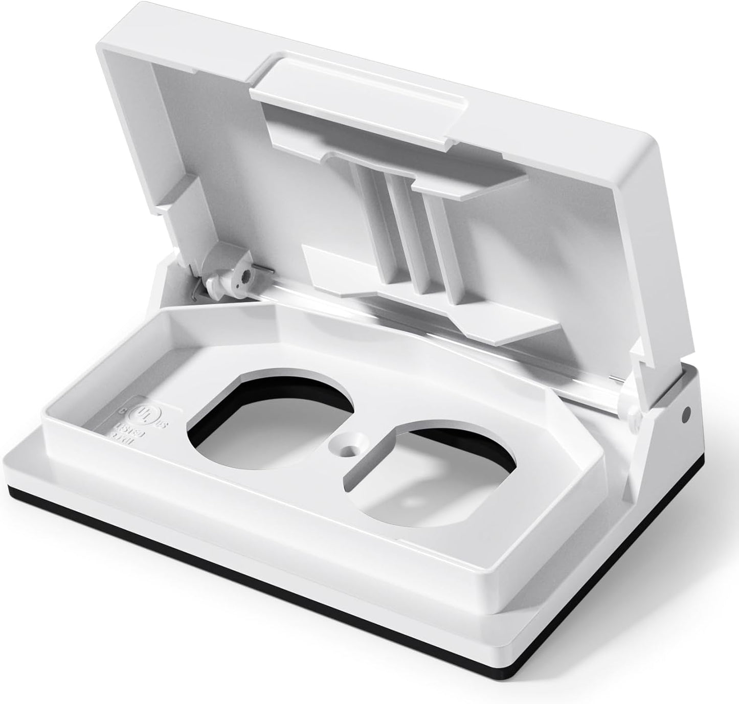 ELEGRP Horizontal Outdoor Cover for Duplex Receptacles, 2-Hole Weatherproof Wall Plate, Outdoor Electrical Outlet Cover, Standard Size 1-Gang 4.55” x 3.02”, Thermoplastic, 1 Pack, Grey