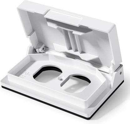 ELEGRP Horizontal Outdoor Cover for Duplex Receptacles, 2-Hole Weatherproof Wall Plate, Outdoor Electrical Outlet Cover, Standard Size 1-Gang 4.55” x 3.02”, Thermoplastic, 1 Pack, Grey