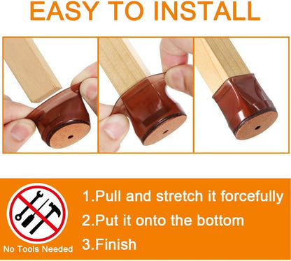 VIUME 24 Pcs Chair Leg Floor Protectors for Hardwood Floors Silicone Covers Felt Pads Furniture Leg Caps Anti-Scratch Reduce Noise Fit (1-5/16" to 2")
