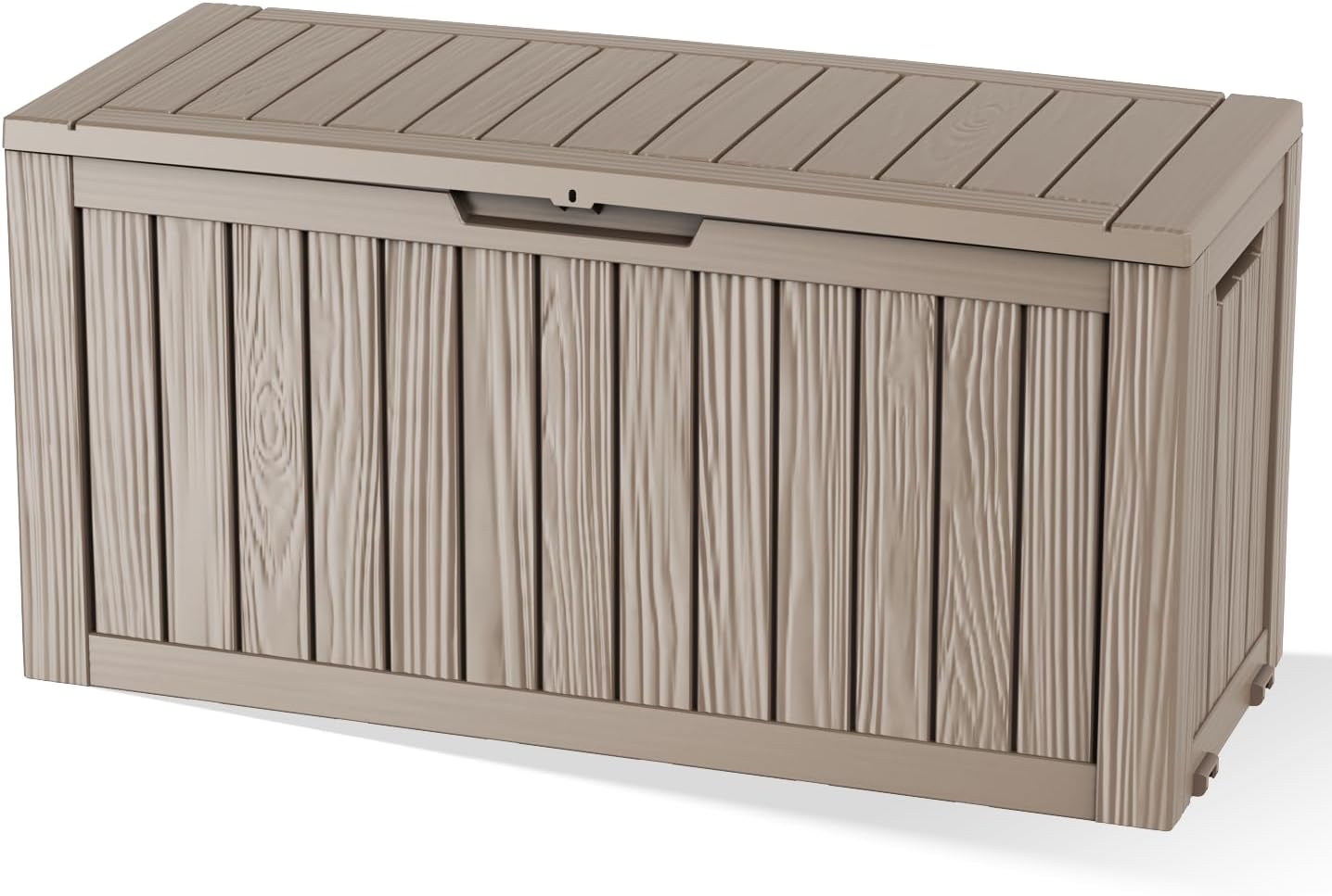 DRATO 35 Gallon Outdoor Storage Box Waterproof, Resin Small Deck Box for Patio Furniture Bench, Pool Garden Tools, Weatherproof Outside Storage Bin for Backyard Porch (Black, 35 Gallon)