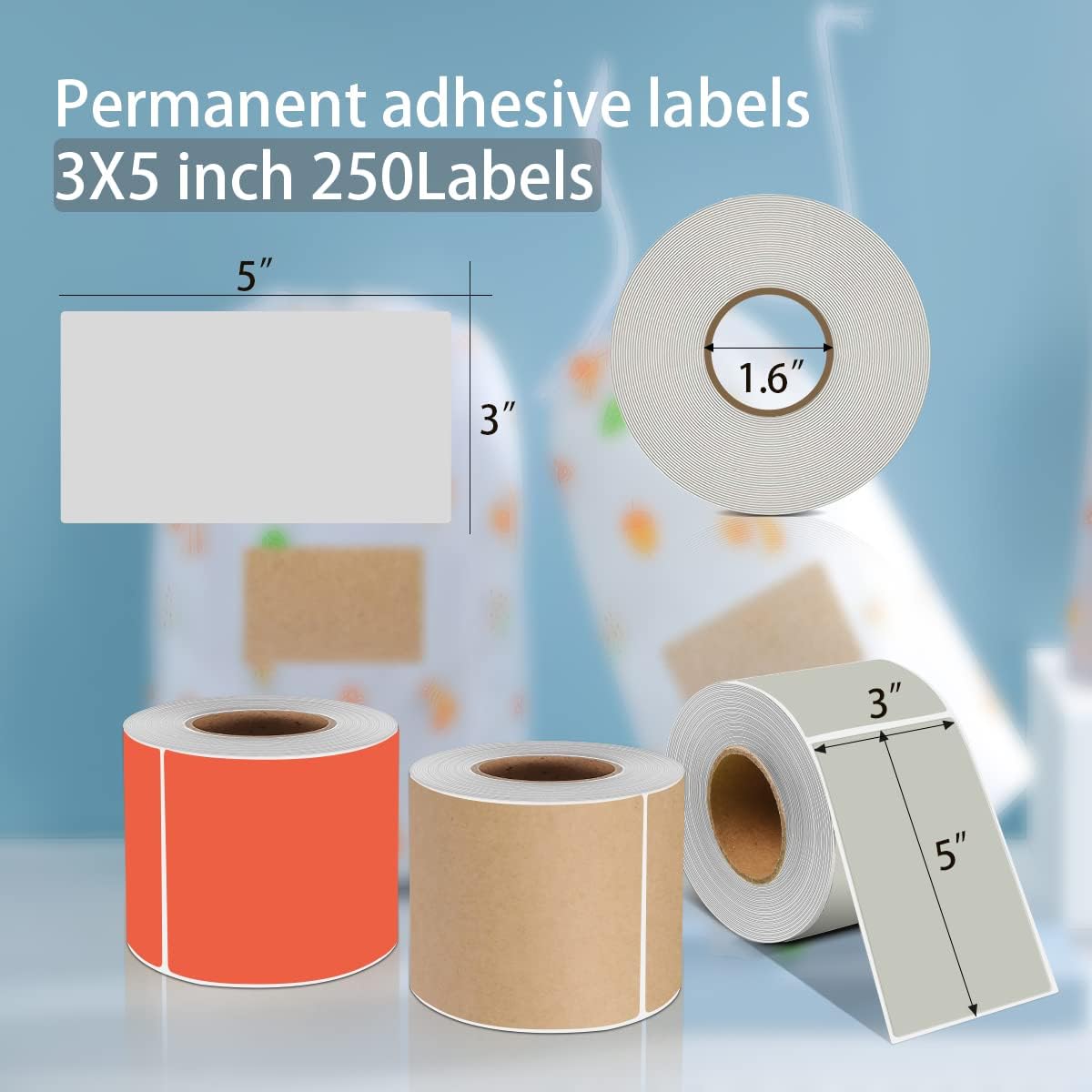 PARLAIM 3 X 5 Inch Rectangle Adhesive Color Coding Stickers,Square Inventory Stickers -250 Per Dispenser Box (Fluorescent Green)