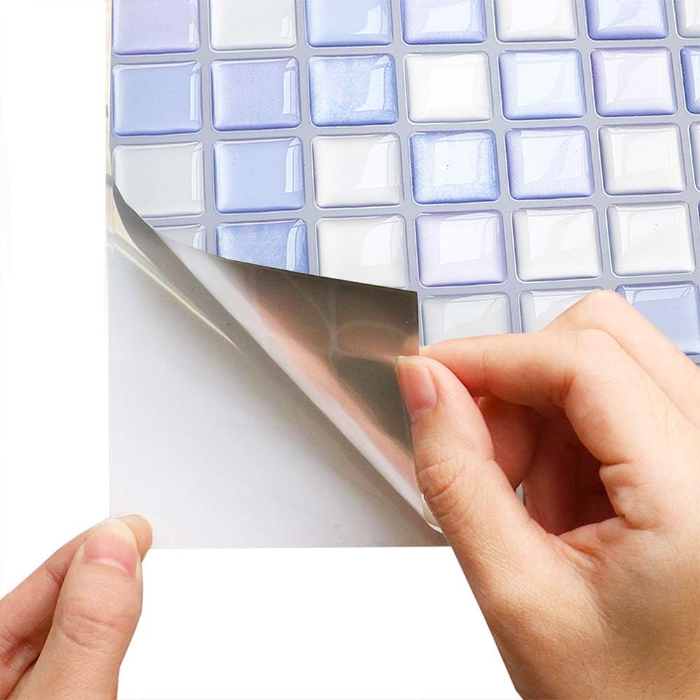 Yoillione Peel and Stick Backsplash for Kitchen: Self Adhesive Wall Tiles for Bathroom - Vinyl Thick Back Splash Tile (10, Light Coffee)