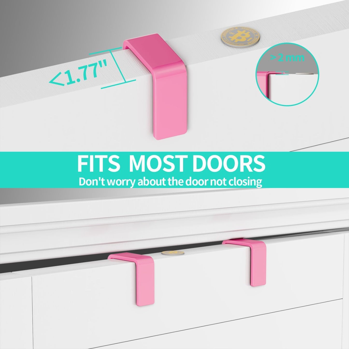 HapiRm Over The Door Organizer - Hanging Door Organizer with 4 Metal Large Capacity Baskets and Adjustable Coat Hook for Bathroom Bedroom Kitchen Pantry Closet Cabinet