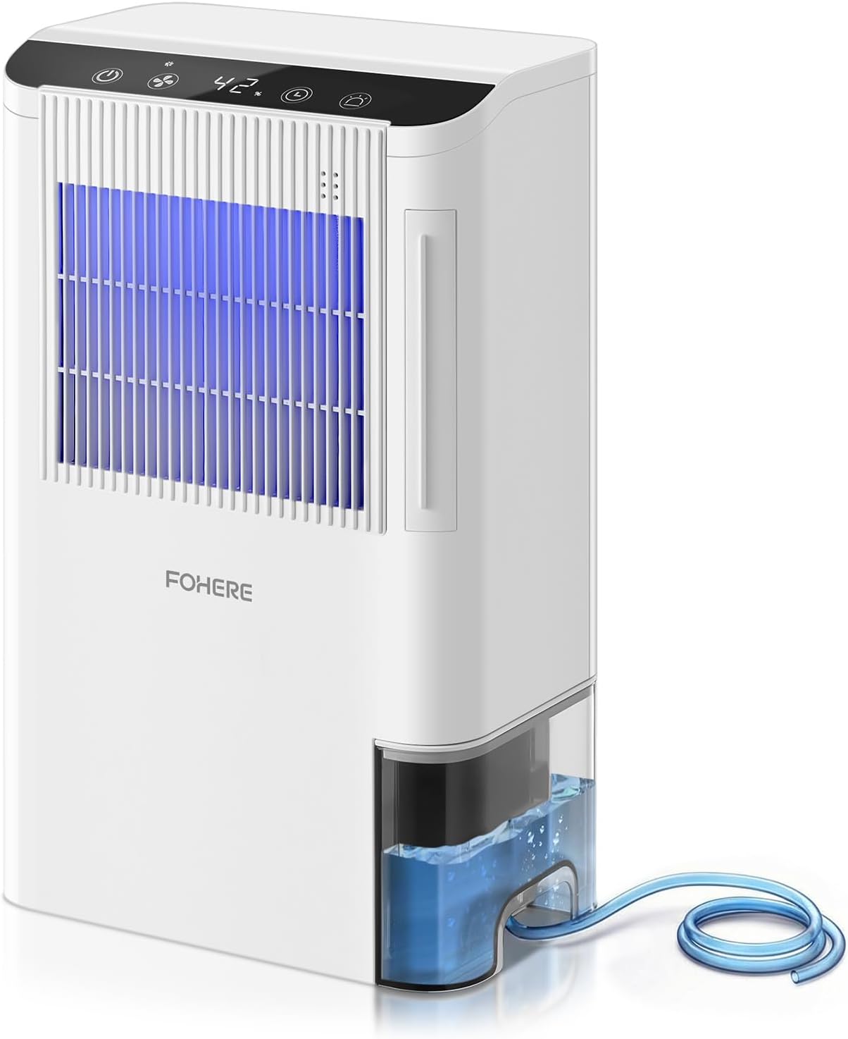 FOHERE Dehumidifier for Basement & RV, Works at 41°F, 30dB Whisper Quiet, 2000 Sq.Ft Coverage, 85oz Tank & Drain Hose, 99.97% HEPA Filtration, Auto Shut-Off, for Bedroom Bathroom Closet