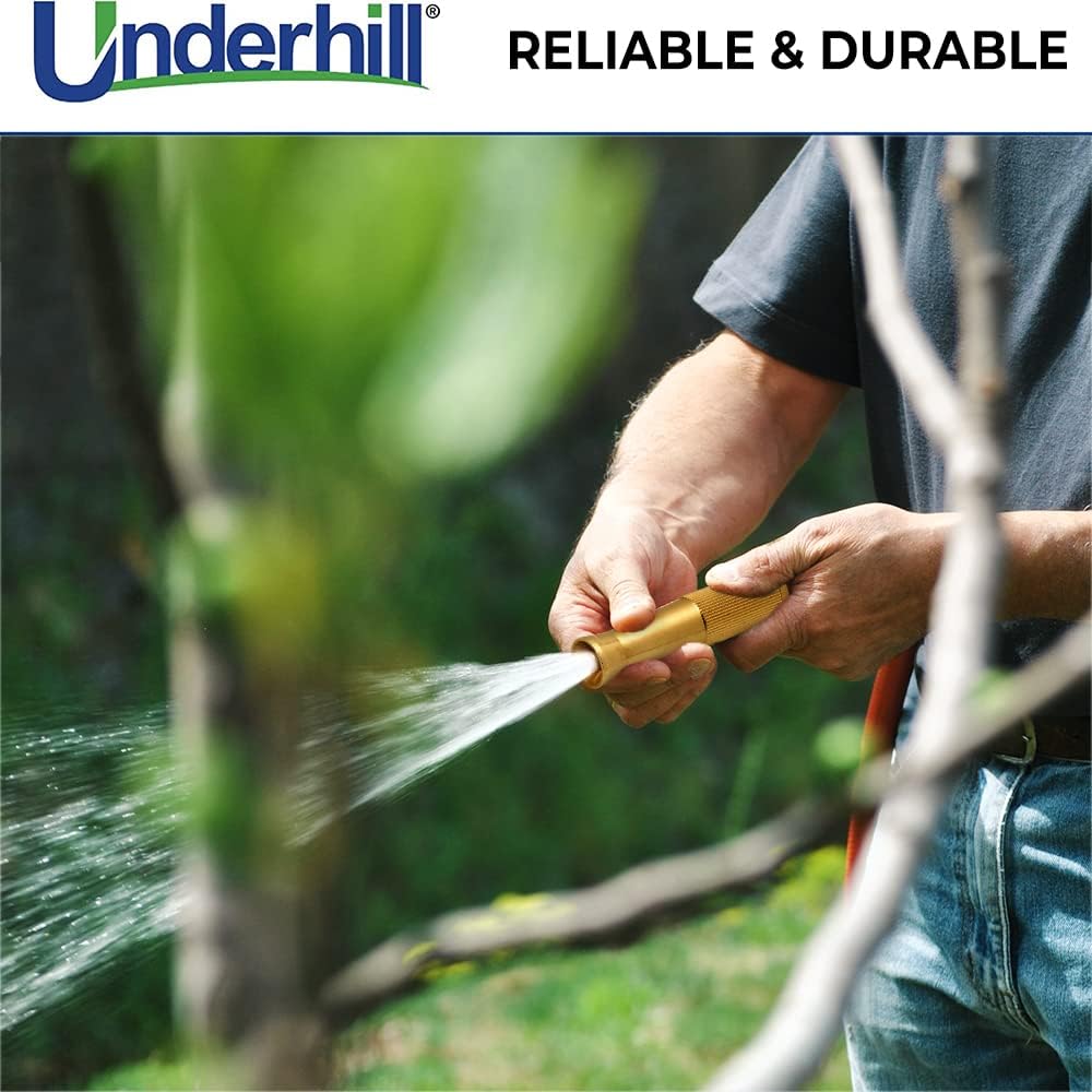 Underhill PowerBlast Super Sweeper 6-Inch Garden Water Hose Nozzle, Sprayer, Jet, 7 GPM 80 PSI, 3/4-Inch Thread Inlet, Heavy-Duty Adjustable, SN6-75