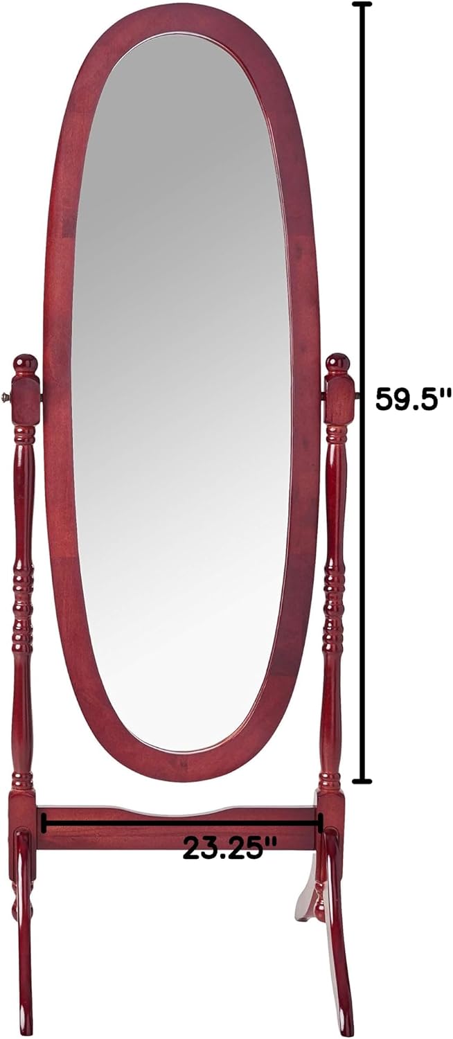 Crown Mark Cheval Mirror, Oak