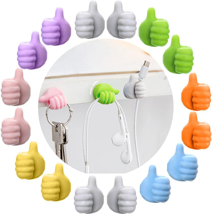 30Pcs Creative Silicone Thumb Wall Hook - Multifunction Adhesive Cable Clip ，self Adhesive Thumb Hook Cable Organizer Clips Key Hanger (30)