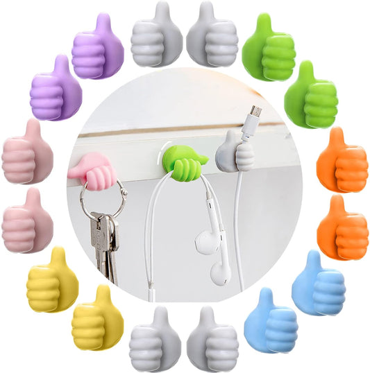 30Pcs Creative Silicone Thumb Wall Hook - Multifunction Adhesive Cable Clip ，self Adhesive Thumb Hook Cable Organizer Clips Key Hanger (30)