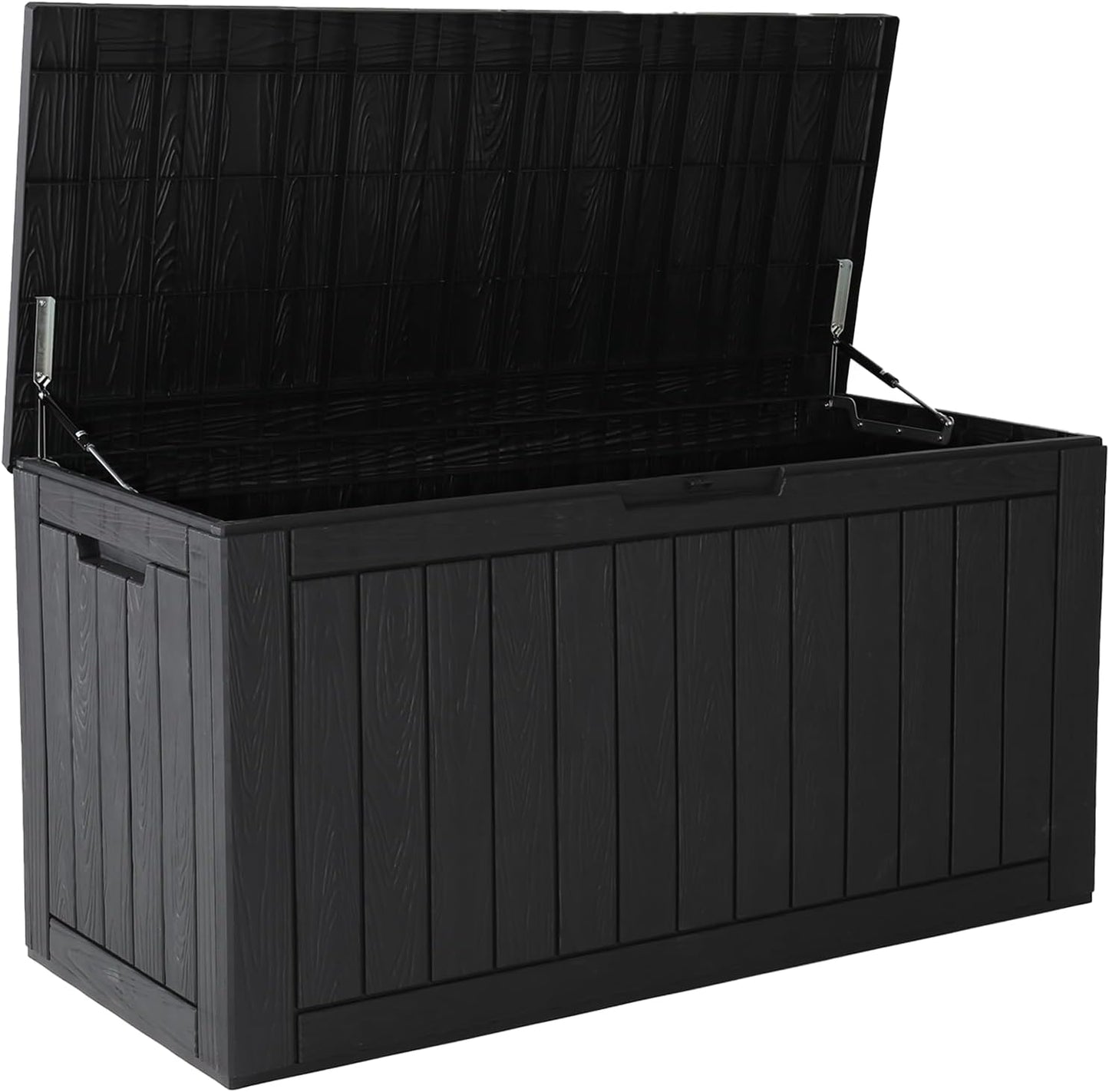 Outdoor Storage Box, 31 Gallon Resin Deck Boxes Outdoor Waterproof For Patio Furniture, Garden Tools, Pool Supplies, Lockable And UV Resistant (Rattan Gray)