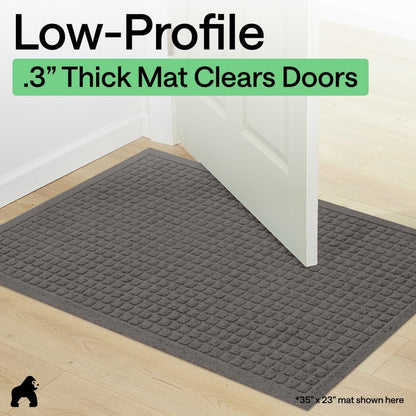 GORILLA GRIP® Ultra Absorbent Front Door Mat Outside Entrance, Traps Dirt and Moisture, HydroABSORB Indoor Outdoor Doormat Holds Up to 1.7 Cups Water, Stain and Fade Resistant Welcome Mat, 29x17 Black