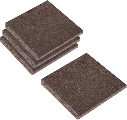 uxcell Felt Furniture Pads, 1.5-inch x 1-inch Self Adhesive Cuttable Anti Scratch Square Floor Protectors for Furniture Legs Hardwood Floor, Brown 16Pcs