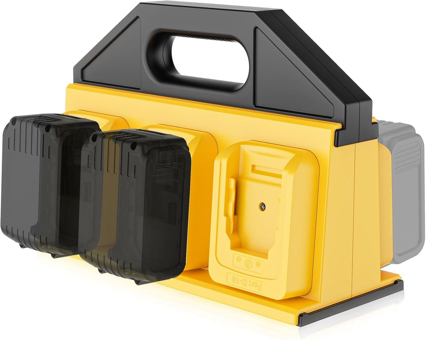 Dinftin 6-Slot Battery Caddy Holder/Carrying Case Compatible for Makita 18V Batteries - Heavy Duty ABS Organizer for 1.5Ah-12.0Ah Batteries with Handle, Non-Slip Base（Battery Not Included）