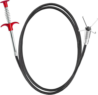 Upgrade 33 Inch Drain Snake Clog Remover with Stronger Claw, Flexible Grabber Tool with Bonus 60 Inch Drain Brush