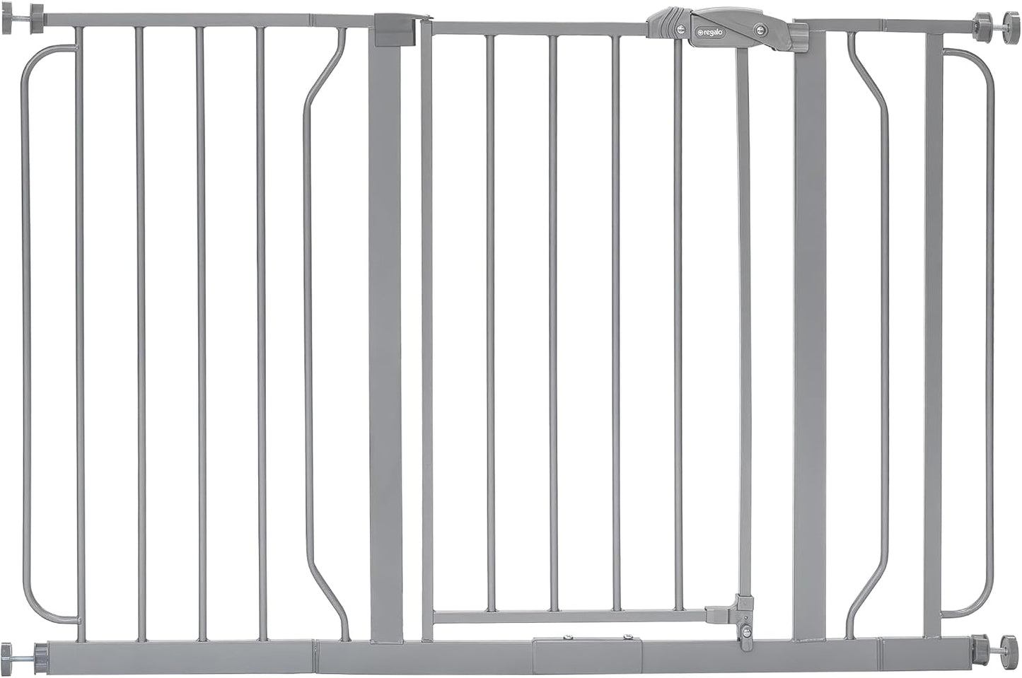 Regalo Safety 29-38.5" Baby Gate for Doorways & Bottom of Stairs, Pressure Mounted Baby Gate with Door for Babies, Toddlers & Pets, Tested & Safe for 30 Years, American Designed, American Owned, White