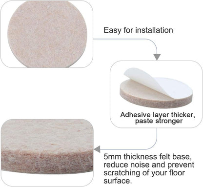 uxcell 40pcs Furniture Pads Square 7/8" Self-Stick Non-Slip Anti-Scratch Felt Pads for Chair Feet Floor Protector Beige