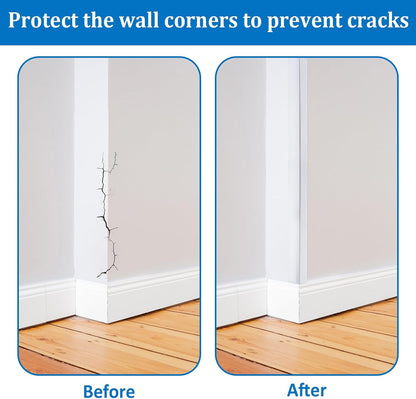 INCREWAY 1Pack Wall Corner Protector, Self-Adhesive Corner Guard Edge Protection Strip, 6.56ft PVC Protector for Wall Furniture Door Frame Table Countertop Cabinet (Clear)