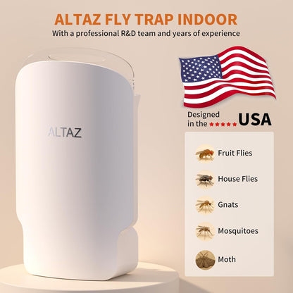 Fly Trap Indoor Plug in – Electric Bug Zapper with Six Light - Silent, Pet Safe & Mess-Free Flying Insect Traps - Gnat Catcher & Fruit Fly Killer for House Home Kitchen Bedroom (1 Device + 1 Refill)