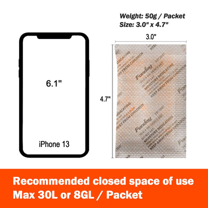 500g x 2 packs Fonday Rechargeable Silica Gel Car Dehumidifier Fast Reactivate Desiccant Bags, Large for Gun Safe Closet Basement Garage Storage Moisture Absorber
