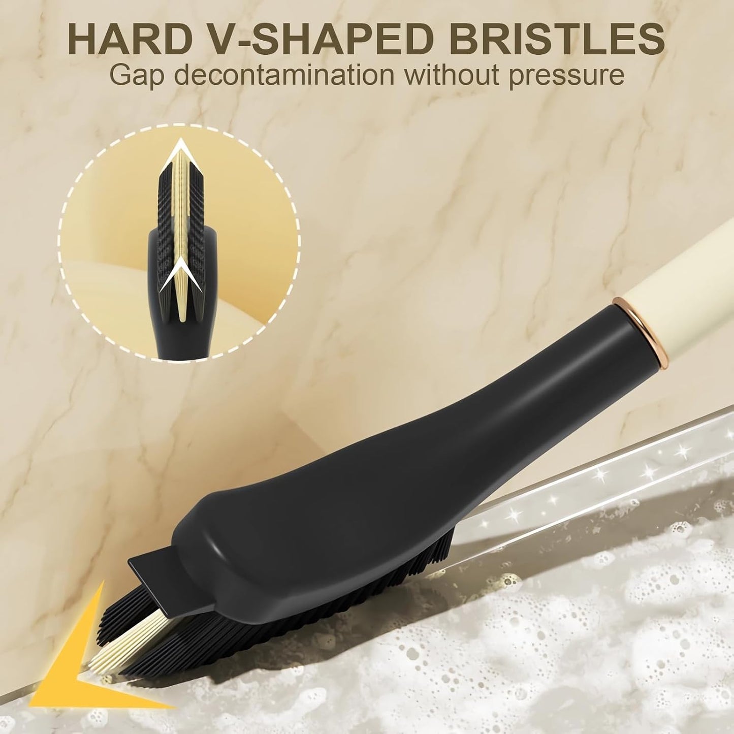 Crevice Cleaning Brush, Hard Bristle Grout Brush Gap Cleaner Tool for Tight Groove Spaces, Kitchen, Bathroom, Sliding Shower Door, Faucets Corners, Tiles, Sink and Windows Track