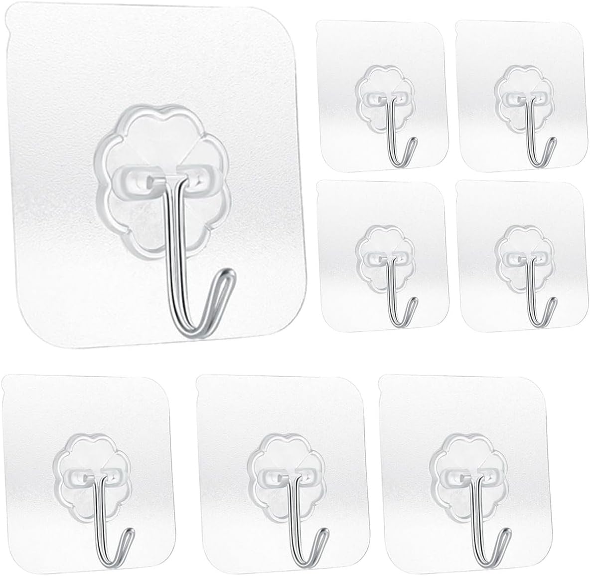 Heavy Duty Adhesive Hooks 33 lb(Max) 15KG,Waterproof and Oilproof Reusable Seamless Hooks Heavy Duty Wall Hook for Kitchen Bathroom Office 24 Pack