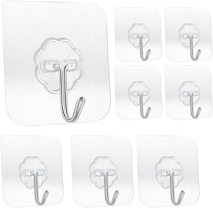 Heavy Duty Adhesive Hooks 33 lb(Max) 15KG,Waterproof and Oilproof Reusable Seamless Hooks Heavy Duty Wall Hook for Kitchen Bathroom Office 24 Pack