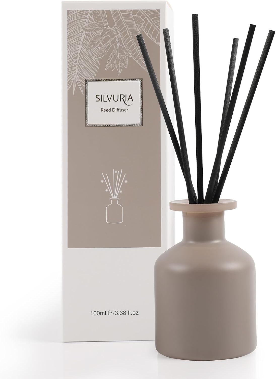Reed Diffuser Set,Ocean Mist & Sea Salt Fragrance,100ml(3.38 fl.oz) with 6 Reed Sticks,Long-Lasting Oil Diffuser for Home,Office,Bathroom,Flame Free