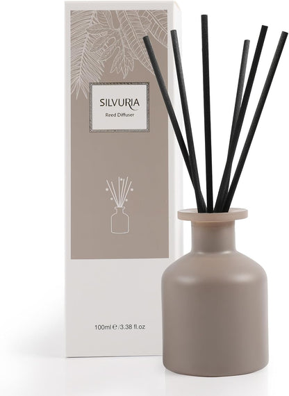 Reed Diffuser Set,Ocean Mist & Sea Salt Fragrance,100ml(3.38 fl.oz) with 6 Reed Sticks,Long-Lasting Oil Diffuser for Home,Office,Bathroom,Flame Free