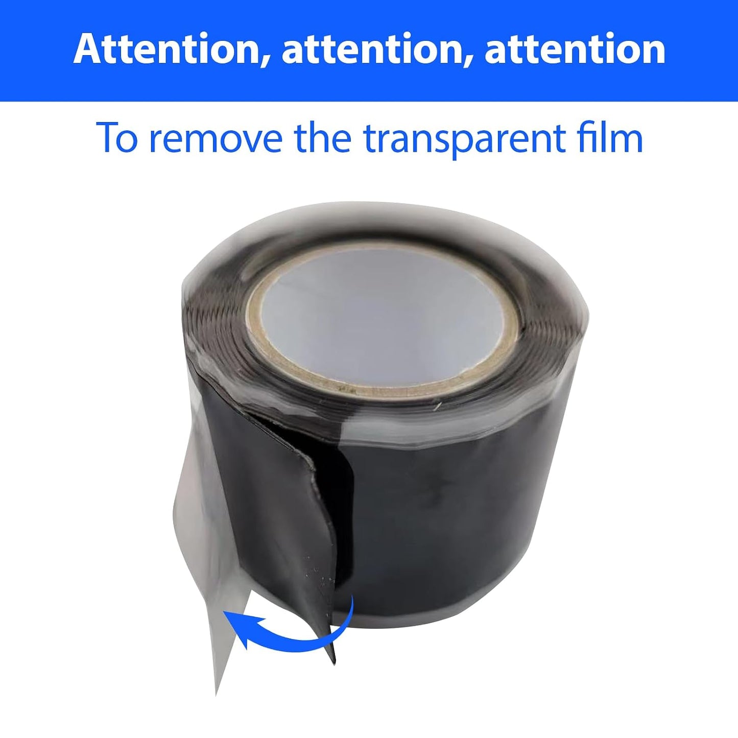 2 Rolls Rescue Tape Self-fusing Silicone Tape 1in(W) x 10ft(L) Waterproof Rubber Tape, Water Hose Leak Seal Pipe Plumbing Hose Repair Tape for Cable Insulating Strech Wrap Seal Black Grip tape