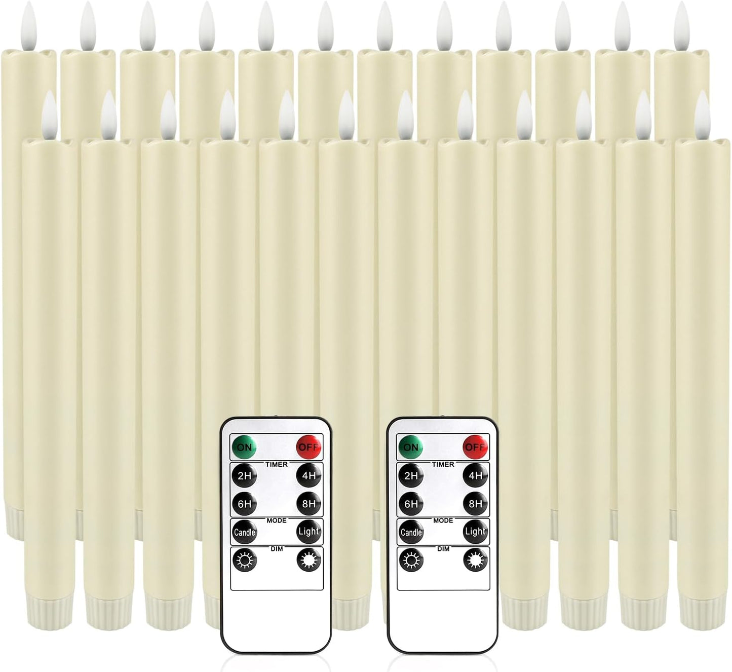 YOROXRG Set of 24 Waterproof Outdoor Flameless Candles, LED Candles with 4 Remote and Timer,(H 4" 5" 6" x D 2.2"),for Christmas,Halloween,Wedding,Festival