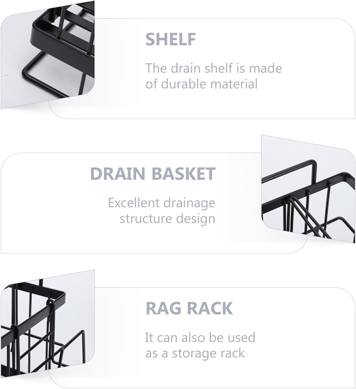 1pc Adjustable Wall-mounted Sponge Drain Basket Stainless Steel Rack for Kitchen Cloth Storage and Draining Ventilated Design for Easy Cleaning and Organization
