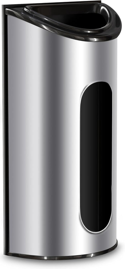 Utopia Kitchen Wall-Mounted Stainless Steel Grocery Bag Holder & Dispenser, Space-Saving Plastic Bag Holder for Kitchen, Pantry or Cabinet, Reusable Plastic Bag Organizer, Silver