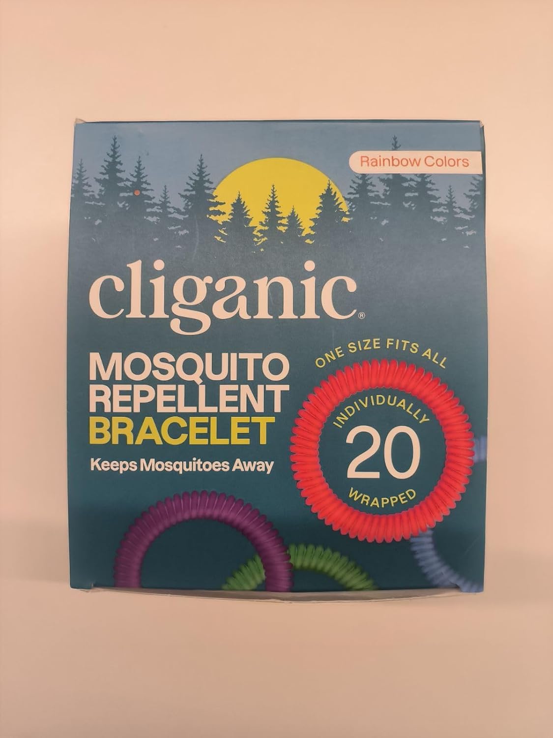 Cliganic 10 Pack Mosquito Repellent Bracelets for Adults & Kids - Natural DEET-Free Bands, Individually Wrapped