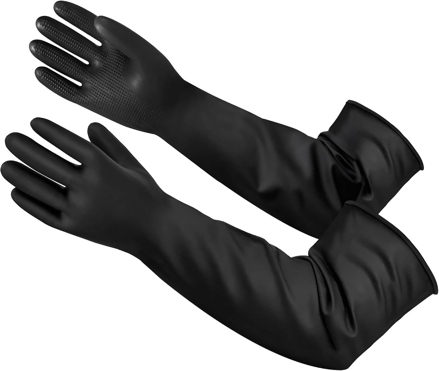 24" Chemical Resistant Glove, Reusable Heavy Duty Long Rubber Gloves, Long Waterproof Dishwashing Gloves, Industrial Safety Gloves for Men