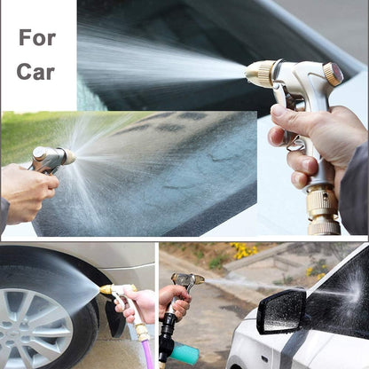 FANHAO Garden Hose Nozzle Heavy Duty Metal Spray Nozzle with Thumb Control, High Pressure Water Nozzle with 8 Adjustable Spray Patterns for Watering Plants, Washing Cars and Showering Pets