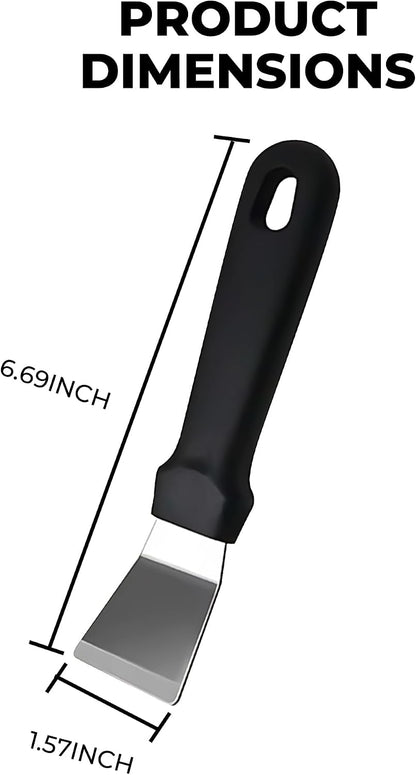 Glass Stove Curved Edge Scraper Flexible Black Straight Tool for Grease and Residue Removal