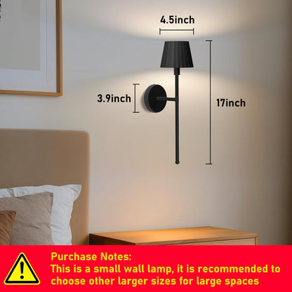 Battery Operated Wall Sconce Set of 2, Rechargeable Wireless Sconces with Dimmable Detachable Magnetic Bulbs and Remote, 3 Colors Wall Lights for Bedroom Living Room Hallway Fireplace